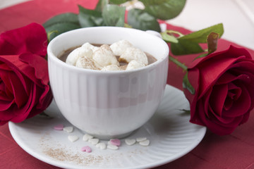 Hot chocolate with marshmallows for special day