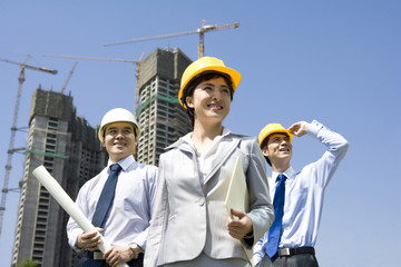 Engineers at a construction site