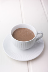 hot chocolate drink on white background