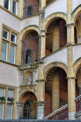 Fototapeta na wymiar Spiral staircase, Lyon, France