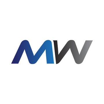 Simple Modern letters Initial Logo mw