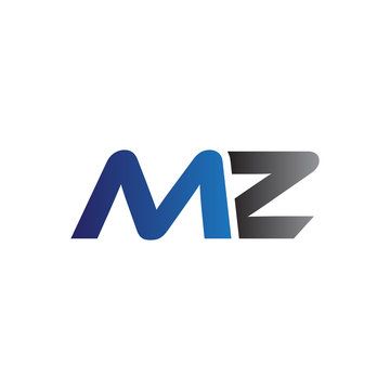 Simple Modern letters Initial Logo mz