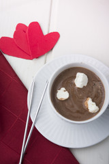 Hot chocolate with marshmallows for special day