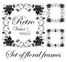 Set of floral frames