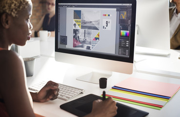 Graphic Designer Creativity Editor Ideas Designer Concept - obrazy, fototapety, plakaty