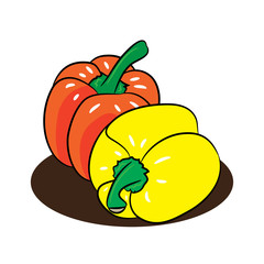 Fresh peppers cartoon .Vectors