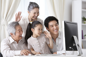 Family video chatting