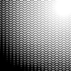 Background with gradient of black and white wave lines