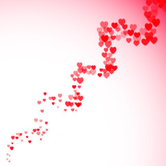 Valentines Day card with blurred hearts twister