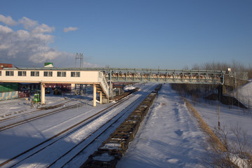Naklejka premium Śnieżny pociąg