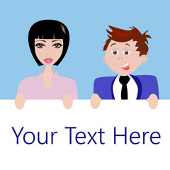 Couple holding blank paper