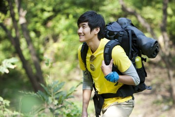 Naklejka premium Happy Hiker