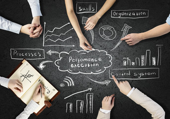 Creative work of business team