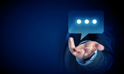Speech icon in palm