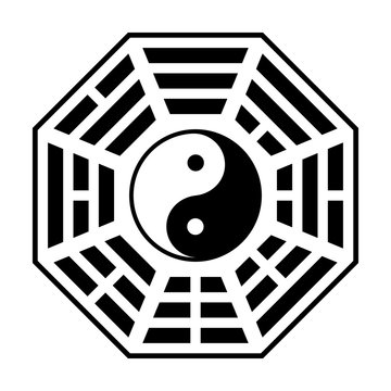 Bagua - symbol of Taoism / Daoism flat icon for websites and print