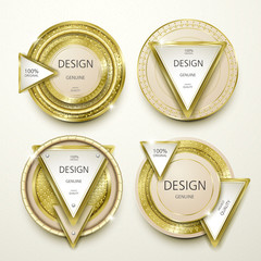 modern gold labels design set