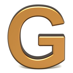 3d glossy gold letter G