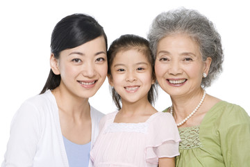 Portrait of three generations of ladies