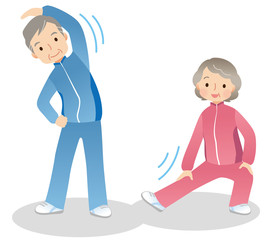 体操する高齢者