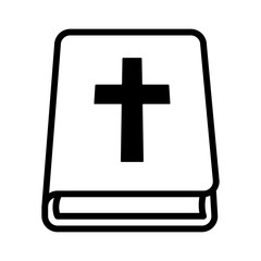 Fototapeta premium Bible holy book with cross line art icon for apps and websites