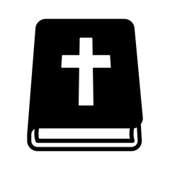 Fototapeta premium Bible holy book with cross flat icon for apps and websites