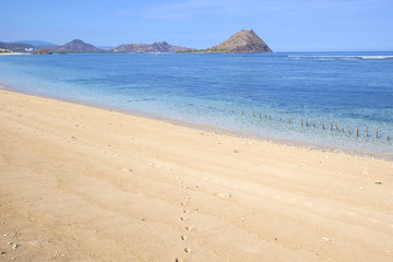 Tropical beach and clean ocean water.
