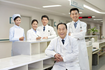 Fototapeta premium A team of doctors smiling