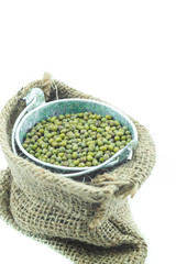 Group of green nut isolated on white background