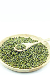 Group of green nut isolated on white background