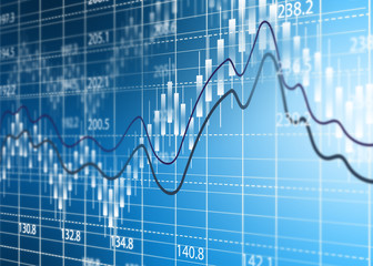 Stock exchange chart,Business analysis diagram.