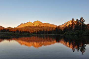 Sunset on Lassen Volcanic National park, California, USA