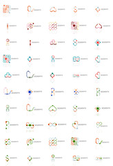 Abstract company logo vector collection. Set of thin line design abstract logotypes. Universal branding concepts