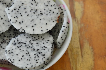dragon fruit slice in bowl