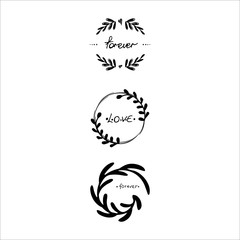wreath  drawn monochrome vector