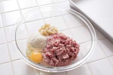 ハンバーグの食材