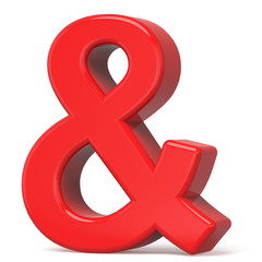 Fototapeta premium 3D red ampersand symbol