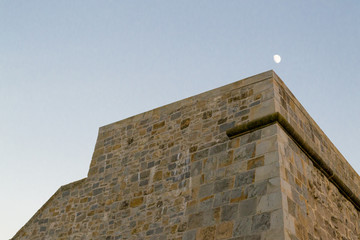 Top of the walls with moon