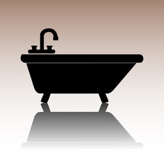 Black Bathtub Icon