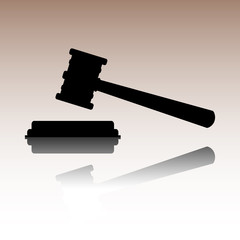 Justice hammer vector icon