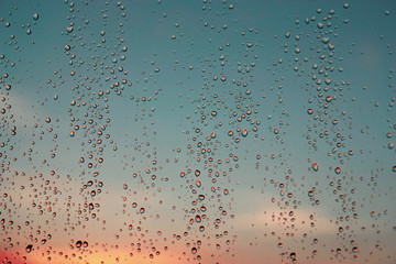 Drops of rain on the window