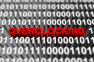 Overclocking in the form of a binary code with blurred background