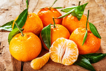 Colorful fresh clementine, mandarin or tangerines