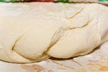 Mixed dough on the table