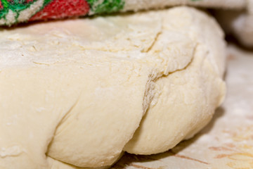 Mixed dough on the table