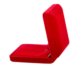 Open red gift box isolated on white