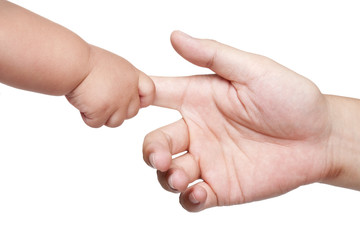Son Holding Father's Finger