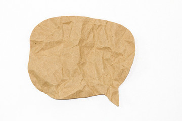 brown paper bubble on white background