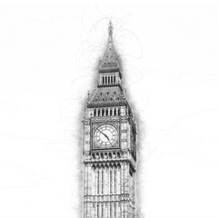 Retro style greyscale image of Big Ben