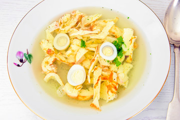 Healthy and Diet Food: Soup Egg Omelette