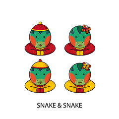 Snake Chinese Happy New Year Vector Illustration